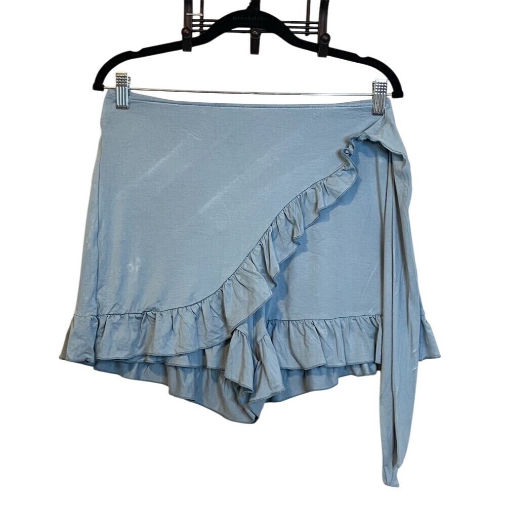 NWT Halara Skort L Light Blue Athleisure Athletic Pilates Yoga Ruffles